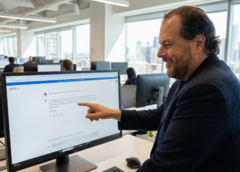 Professional developer workspace with a monitor displaying Python code in VS Code, illustrating open source AI coding tools workflow.